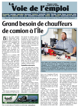 Camionnage et innovation à l’honneur dans La Voie de l’emploi d’octobre-novembre