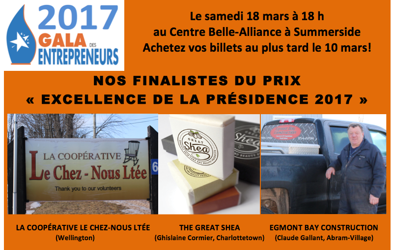 Nos finalistes du Prix d’Excellence de la présidence 2017