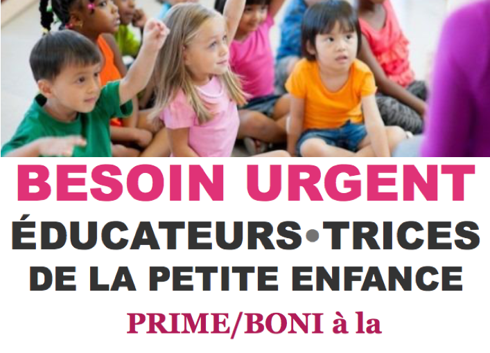 Primes et bourses offertes pour éducateurs/éducatrices à la petite enfance