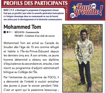 PROFIL FQCG – Mohammed Tom nous parle de sa passion pour le soccer