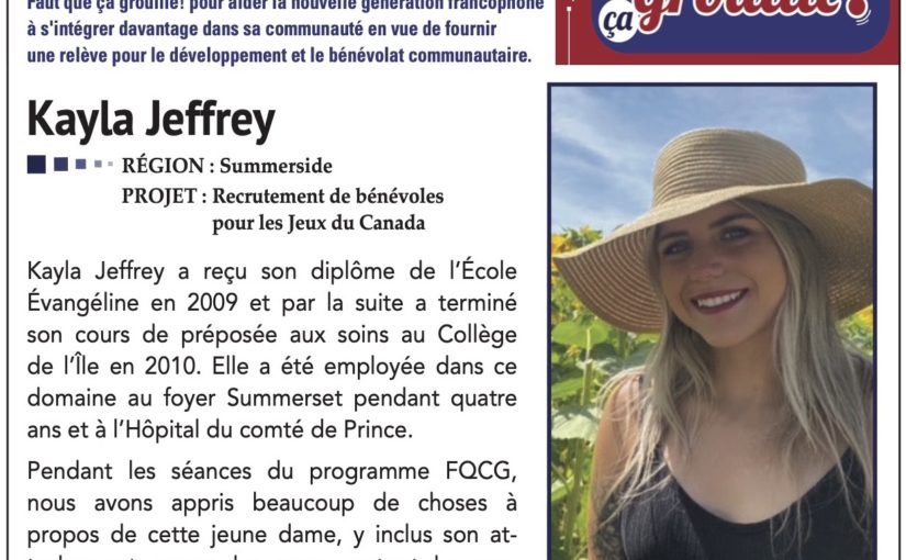 PROFIL FQCG – Kayla Jeffrey recrute pour les Jeux du Canada