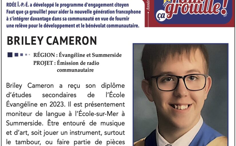 PROFIL FQCG – Une émission de radio communautaire par Briley Cameron