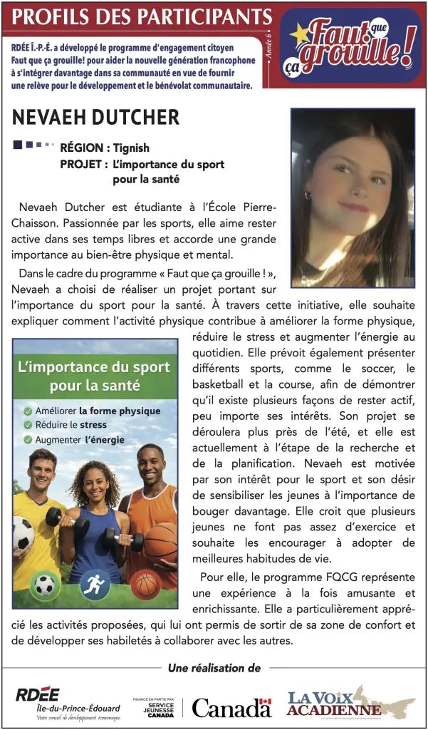 Profile of Nevaeh Dutcher, Importance of Sports