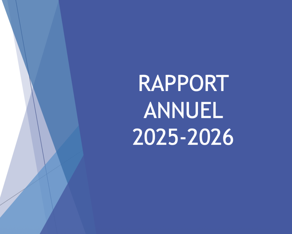 Page couverture du Rapport annuel 2025-2026