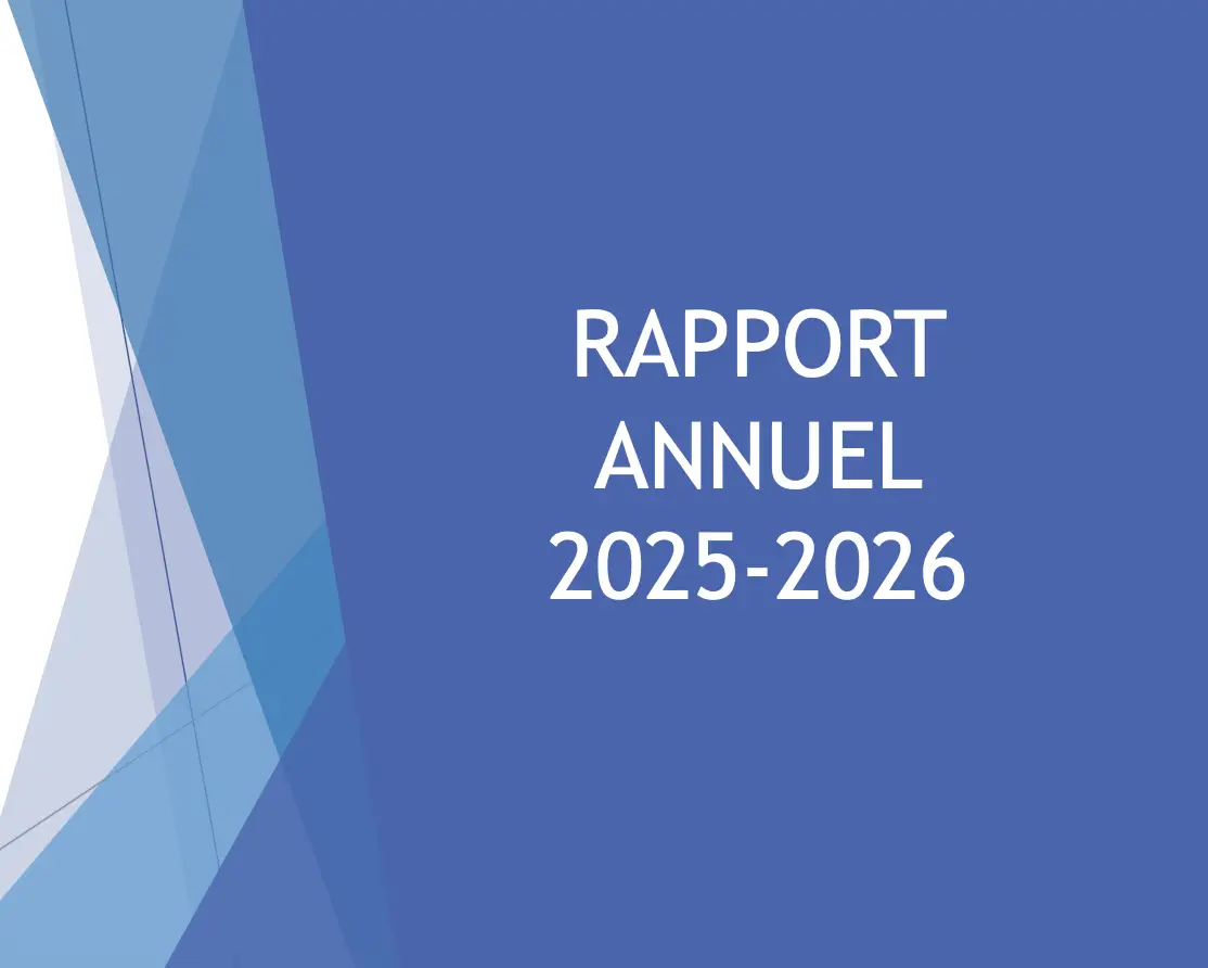 Page couverture du Rapport annuel 2025-2026